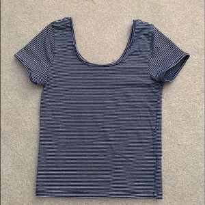 Forever 21 striped cropped knit shirt